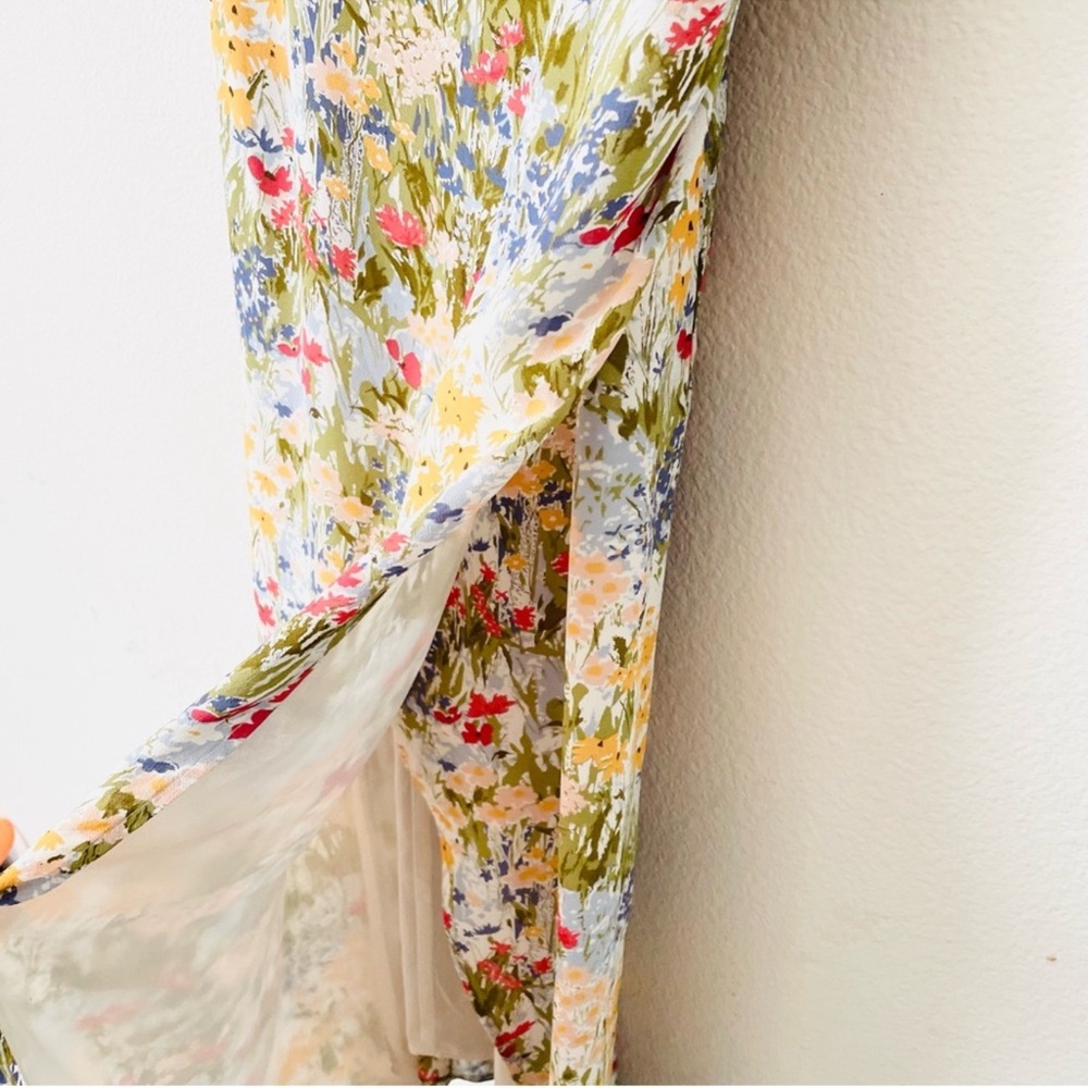 REFORMATION Kourtney Floral Sleeveless High Slit Midi Dress Size 6P NWT - Picture 15 of 16